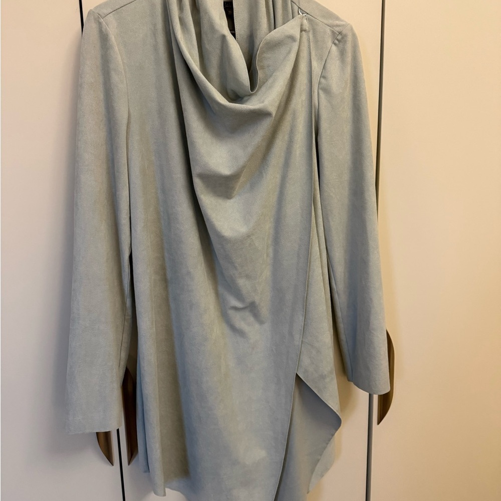 G.I.L.I. Faux Suede Draped Duster - Picture 4 of 7